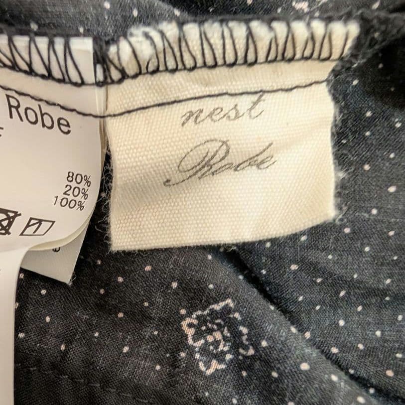 ネストローブ　コットン　シルク　プリント　ワンピース