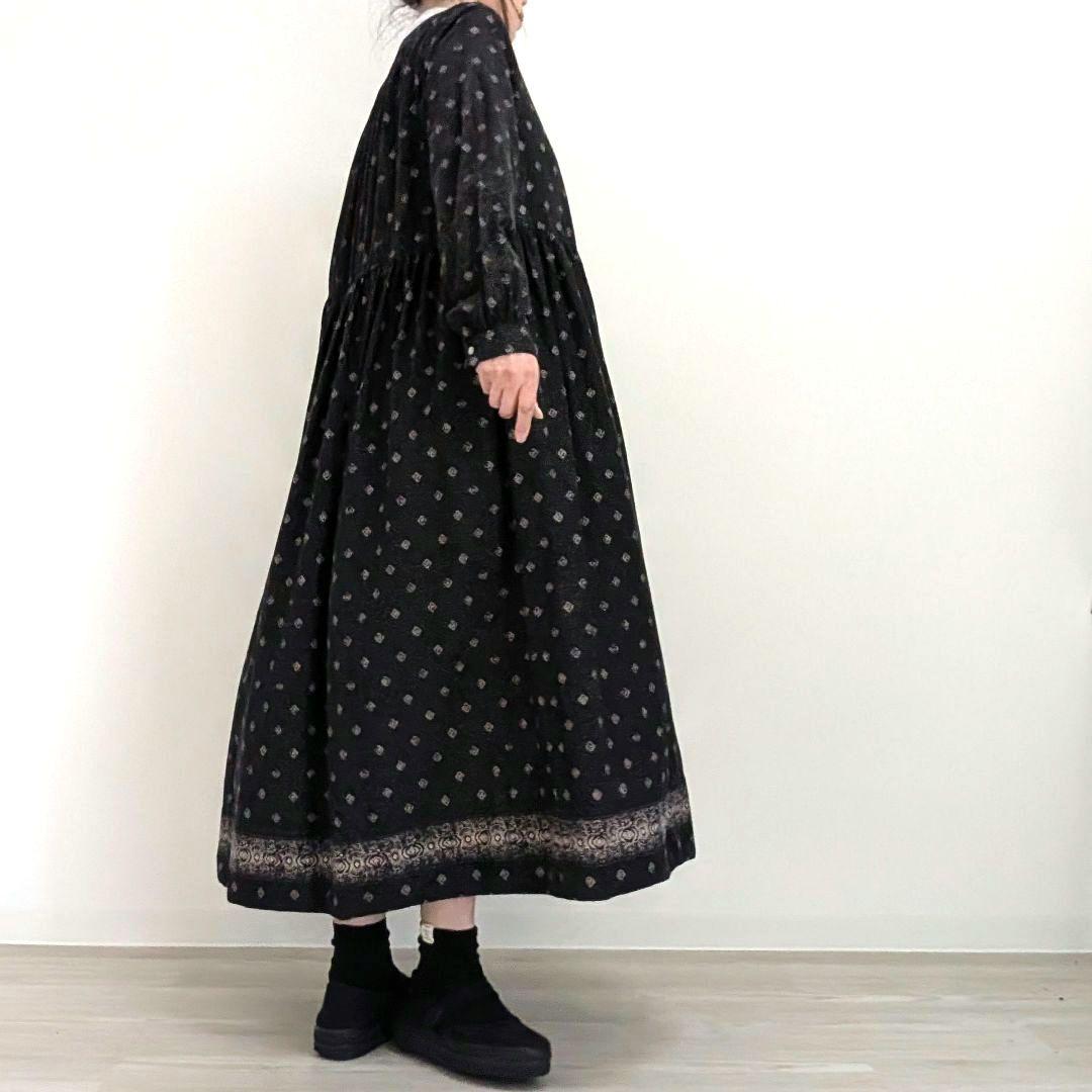 ネストローブ　コットン　シルク　プリント　ワンピース