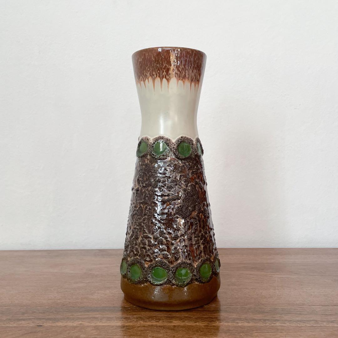 【東ドイツ Strehla大きな花瓶】fat lavaミッドセンチュリー 297