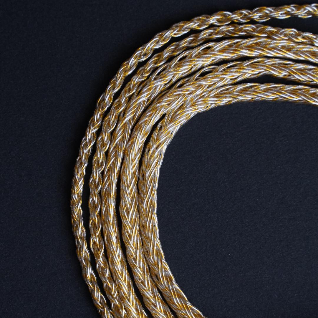 超希少!16芯金銀線撚り合わせリケーブル膨張MMCX/3.5mmミニプラグ