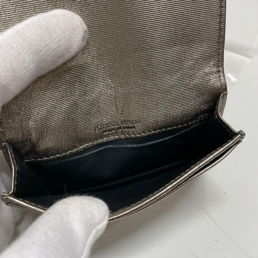 セ*え様 Bottega Veneta ガンメタカラー 名刺入れ