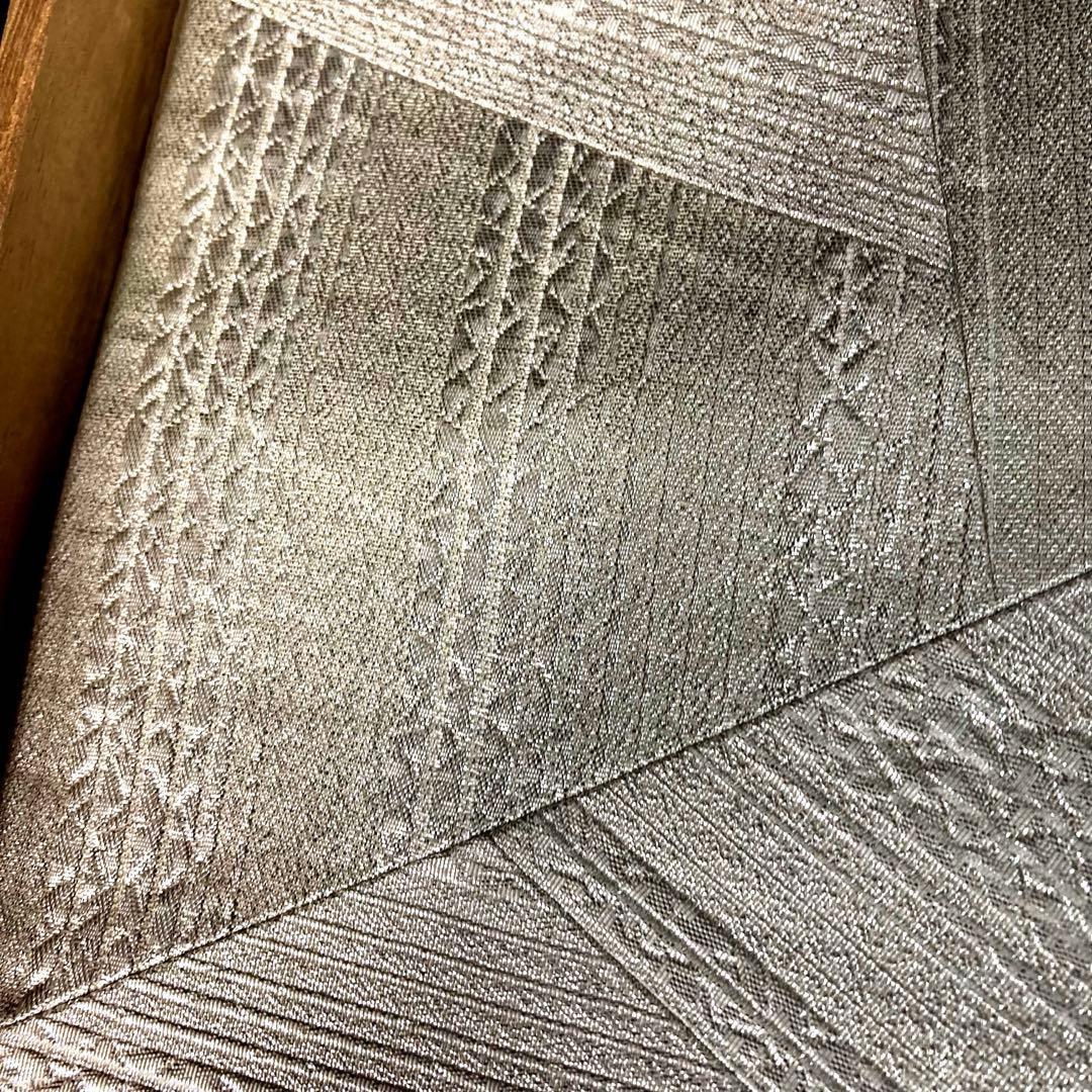 ZF-1325 袋帯 銀 正絹 フォーマル 礼装 結婚式 入学式 卒業式 黒留袖