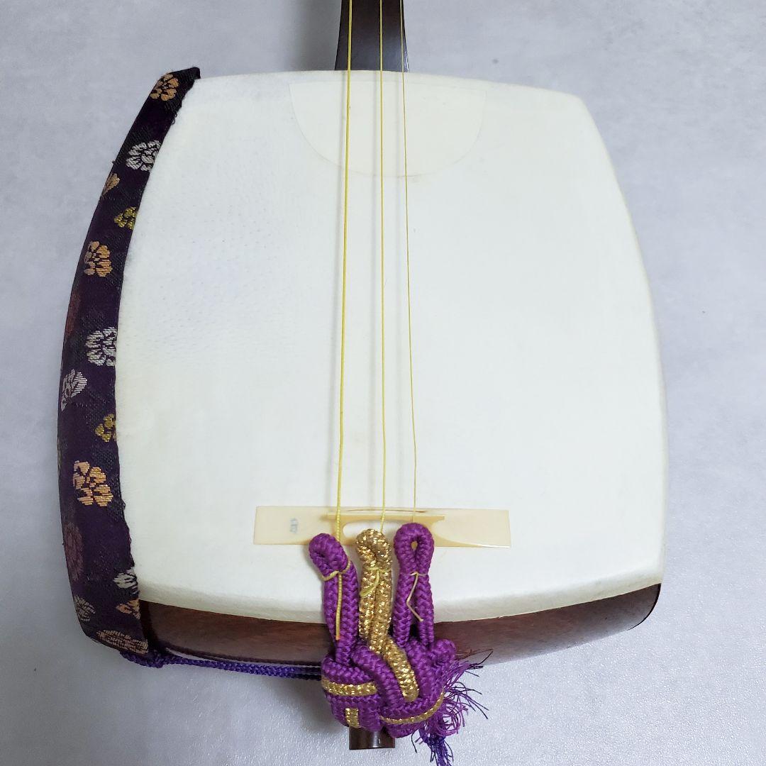 ▼高級長唄三味線▼細棹 短棹 紫檀 内寸胴 皮破れ＆弦切れ