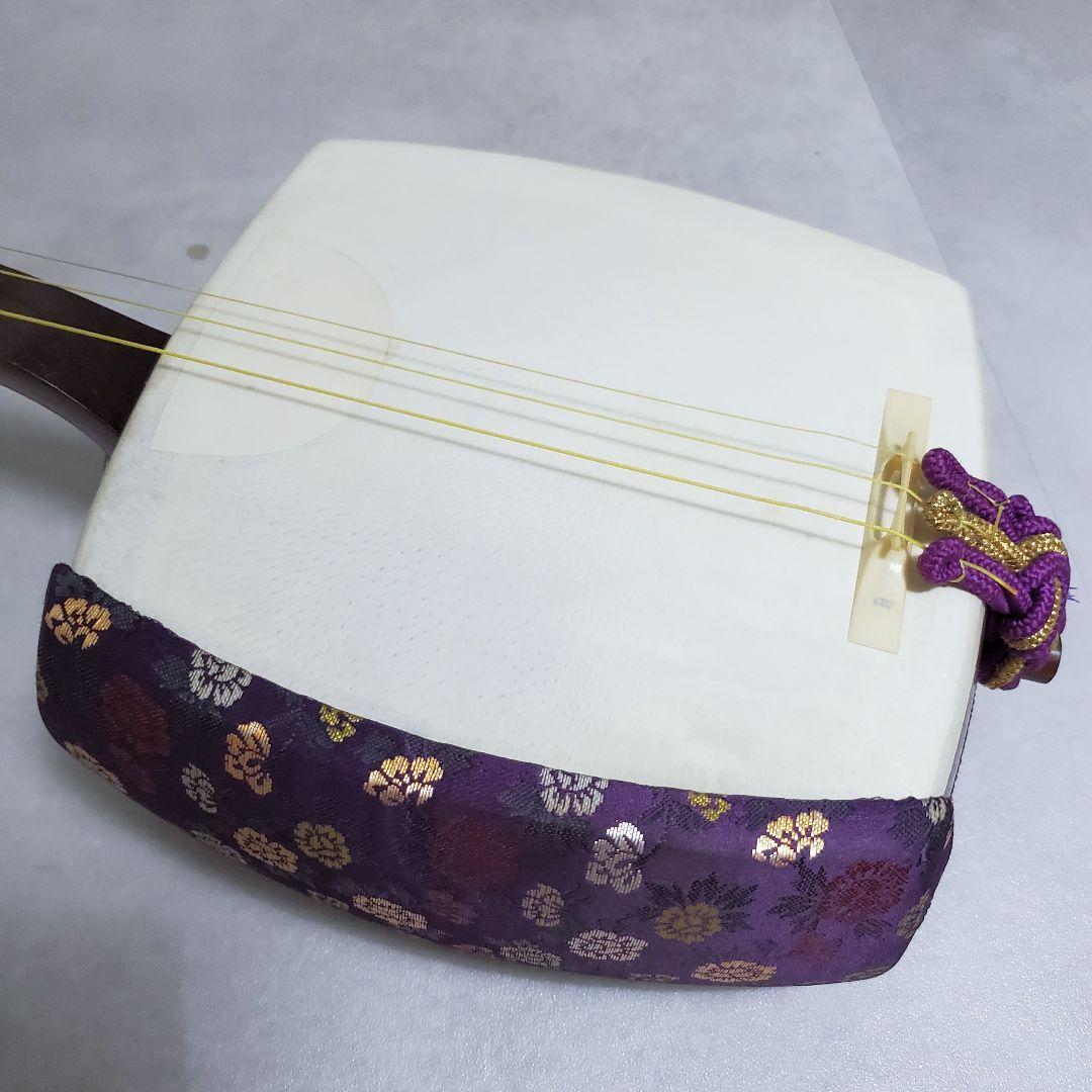 ▼高級長唄三味線▼細棹 短棹 紫檀 内寸胴 皮破れ＆弦切れ