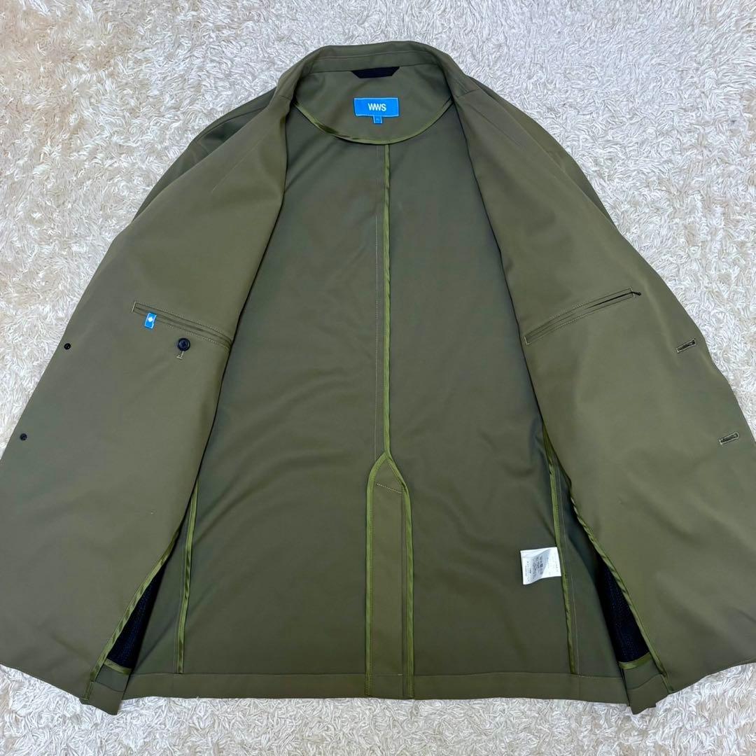 441 希少3L◎WWSセットアップBizスーツ オリーブ カーキ 大きいサイズ