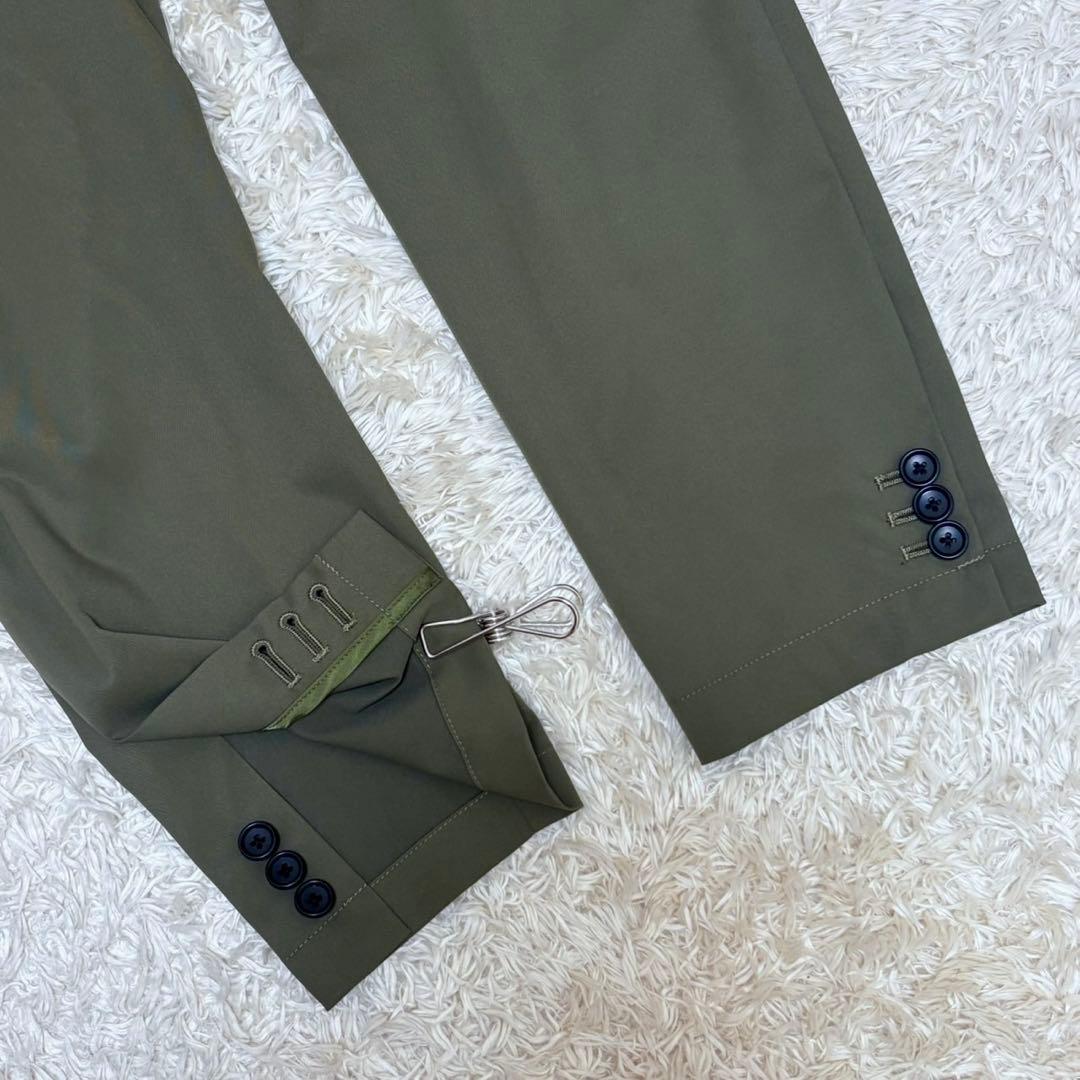 441 希少3L◎WWSセットアップBizスーツ オリーブ カーキ 大きいサイズ