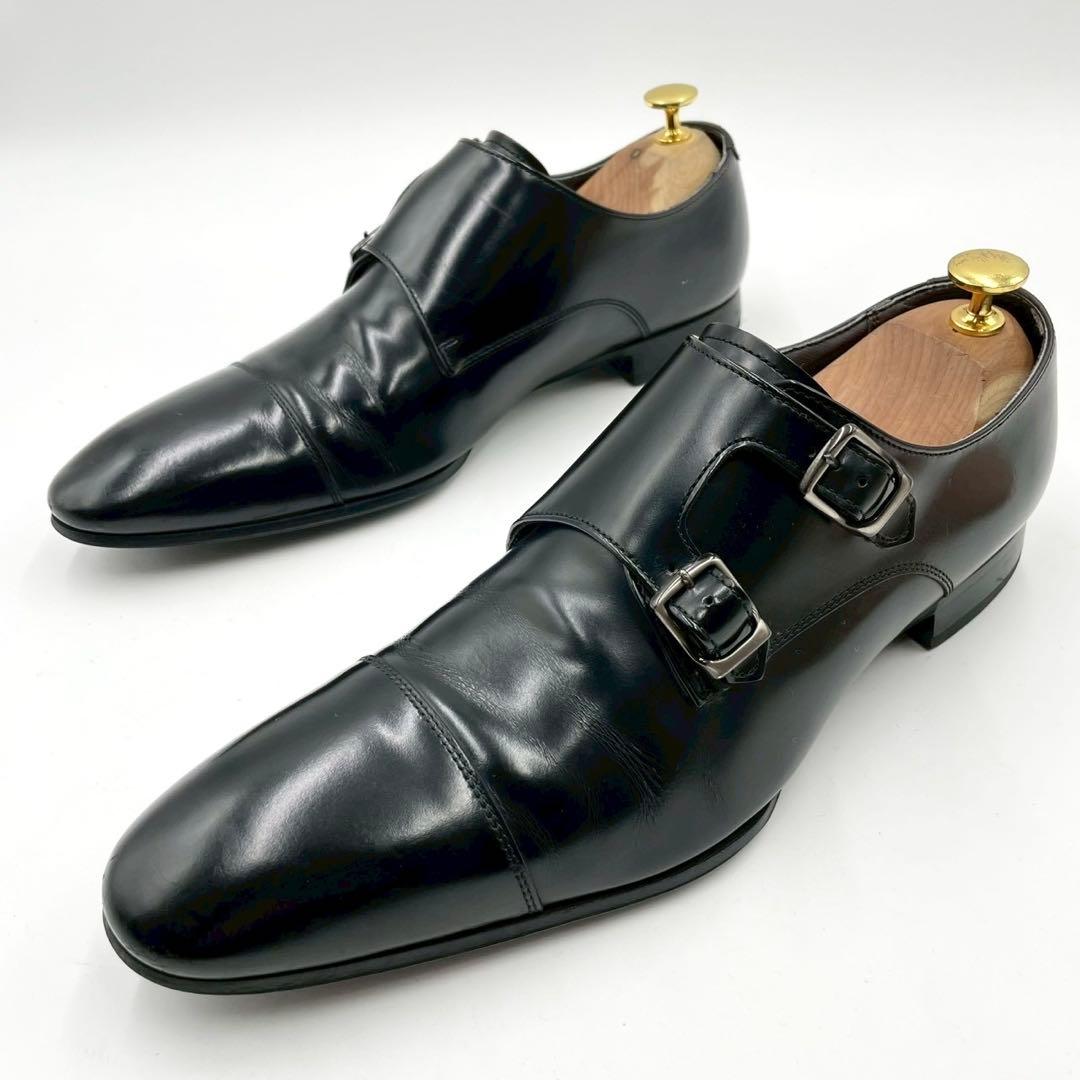 リーガル 636R ダブルモンク ブラック 25.5cm 本革 Y1238