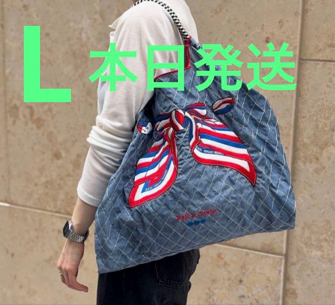 Ball＆Chain スカーフ リボン柄 デニム　Ｌ　表参道店限定