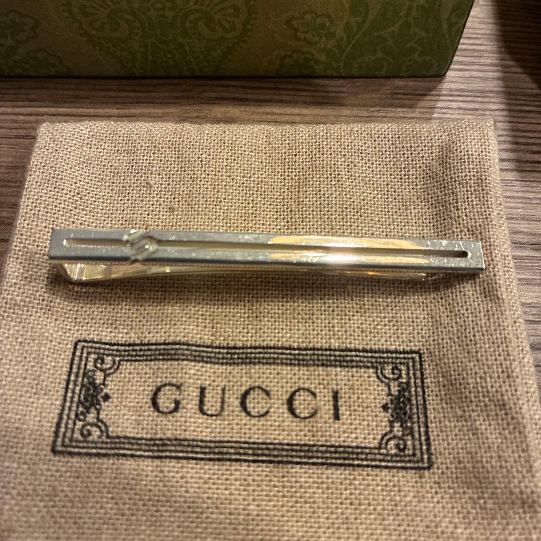 GUCCI ノットディテール ネクタイピン タイバー シルバー925 メンズ
