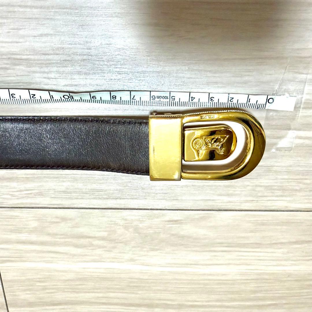 【美品】CELINE セリーヌ ベルト ゴールド金具 ブラウン