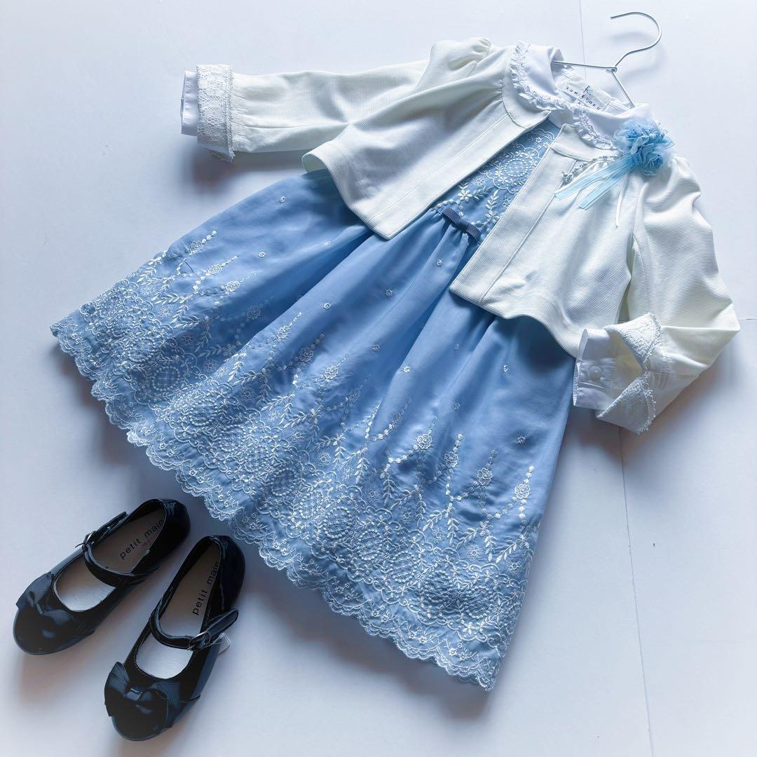 美品 組曲 フォ－マルセット ボレロ ワンピース ブラウス 100 110