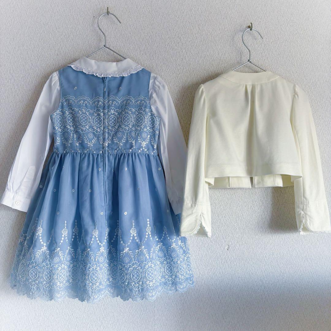 美品 組曲 フォ－マルセット ボレロ ワンピース ブラウス 100 110