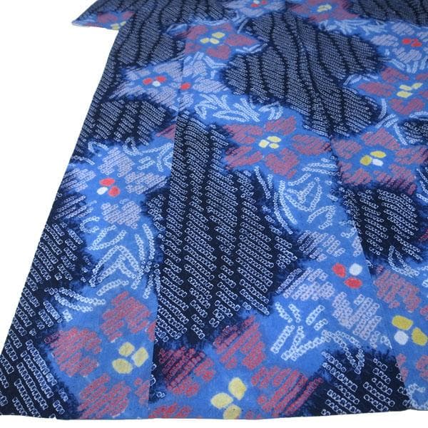 浴衣 本場有松鳴海絞り 単衣 夏物 木綿 綿 裄66.5 Ｍ 中古 sn1781