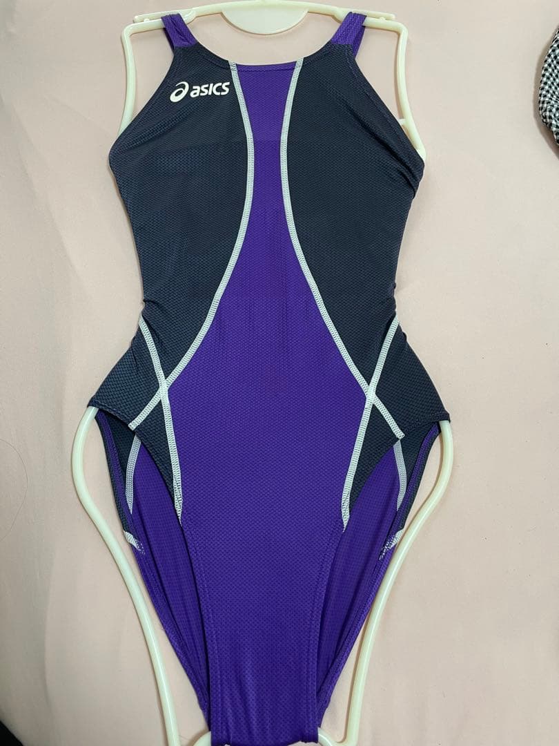 ラ*ダ様 asics スポーツ用水着 紫/グレー