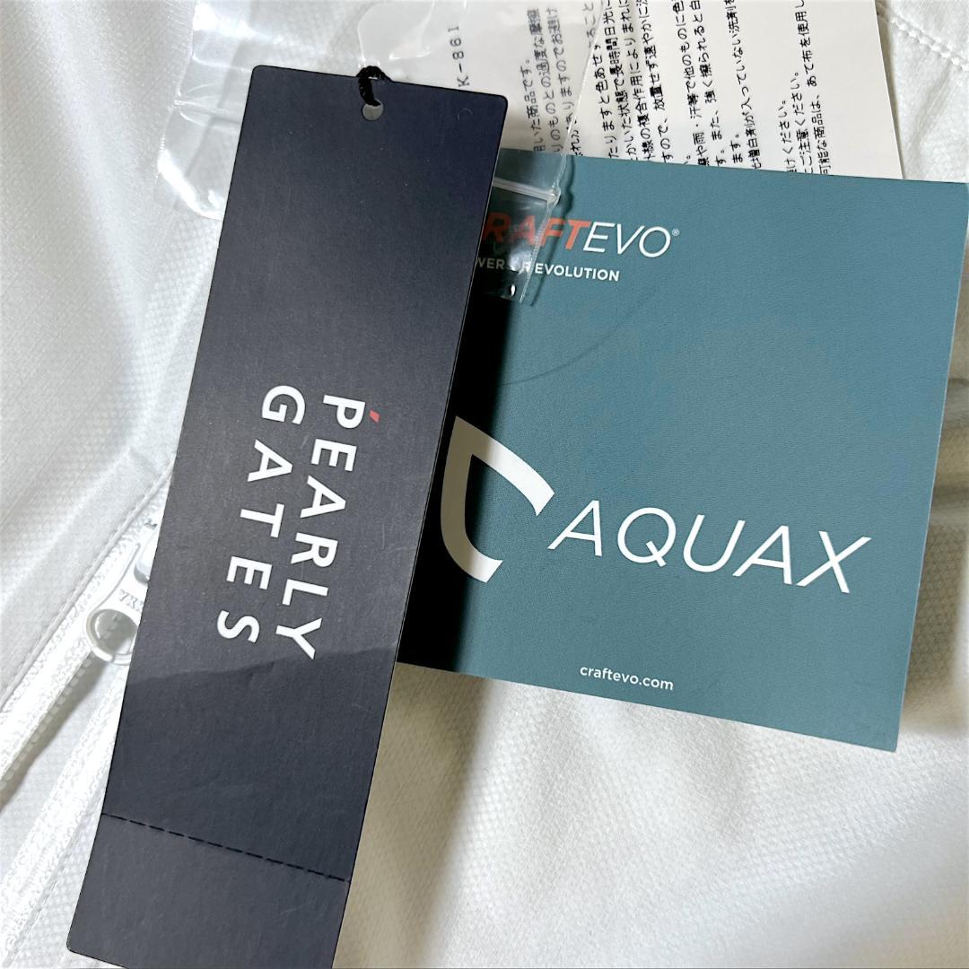 2 パーリーゲイツ AQUAX 防水透湿 レインジャケット ワンピース 白