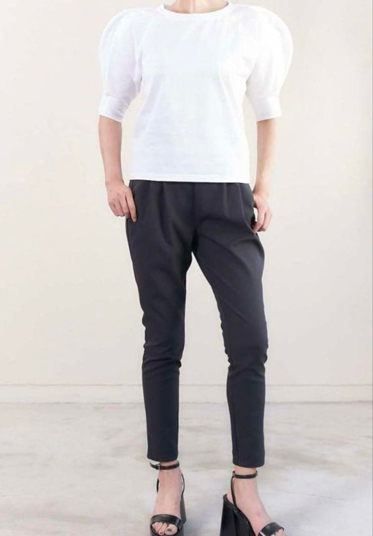 fete madison パンツ　美脚　マディソン　テーパードパンツ　ブラック