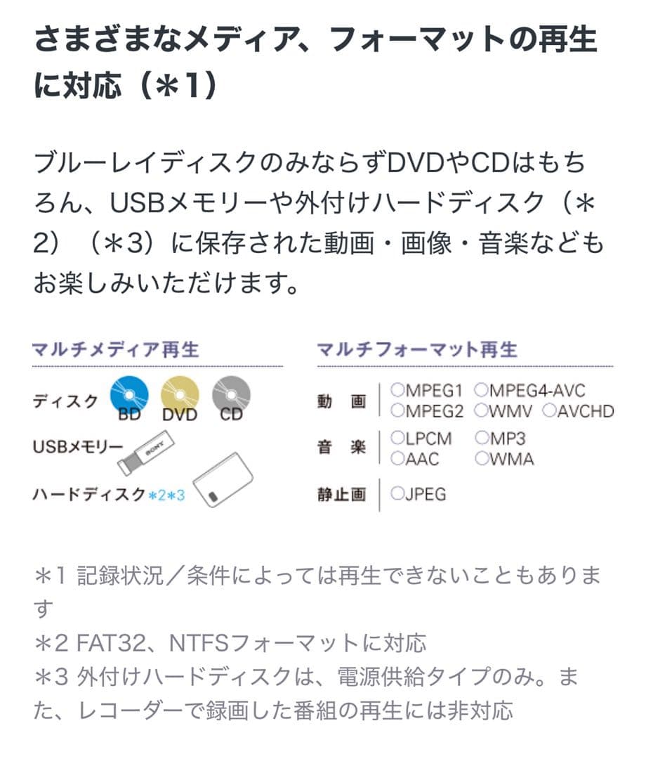 SONY ポータブルBlu-Rayプレイヤー　BDP-SX910