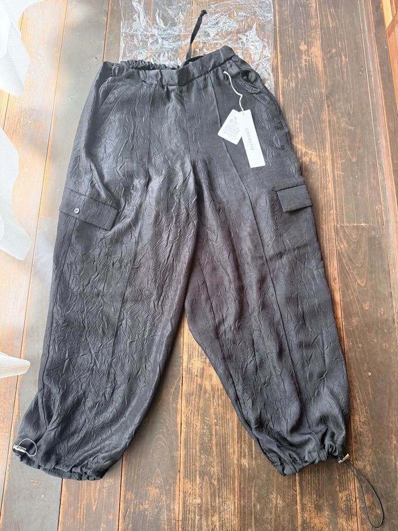 CINEMATIQ 黒 ワッシャーカーゴパンツ 新品