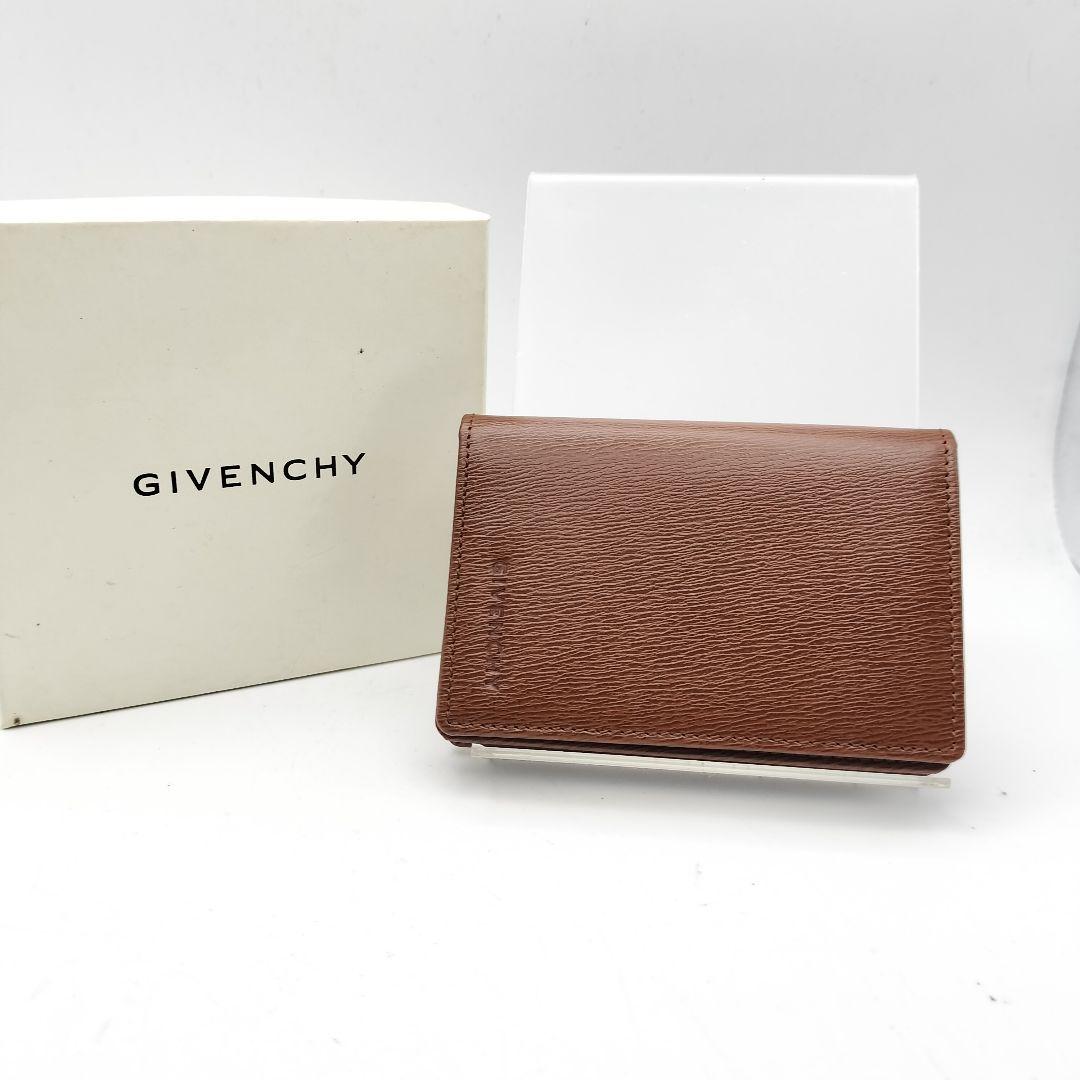 ジバンシー　名刺入れ　カードケース　財布　レザー　ブラウン