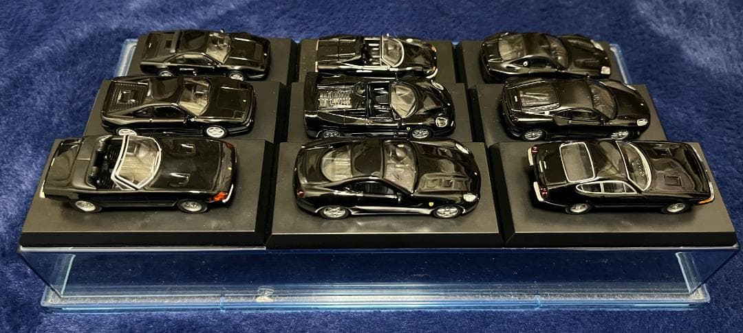 【希少美品】FERRARIブラック 9種セット (京商 Kyosho 1/64)