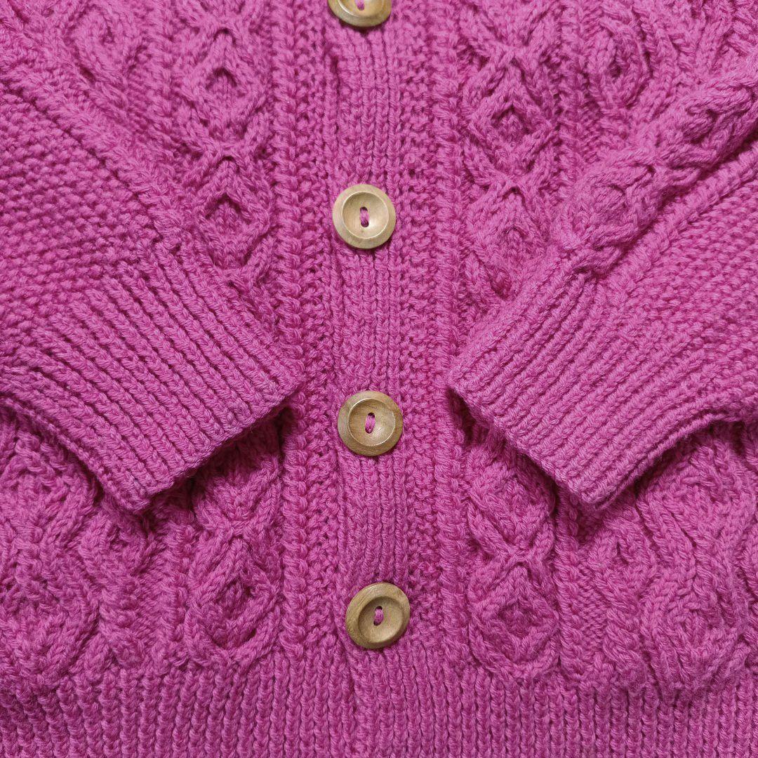 美品✨希少カラー インバーアラン　ニットカーディガン　フィッシャーマン 英国製