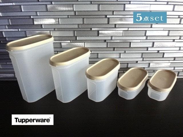 新品★タッパーウェア★5点セット★MMだ円★保存容器★オーバル★