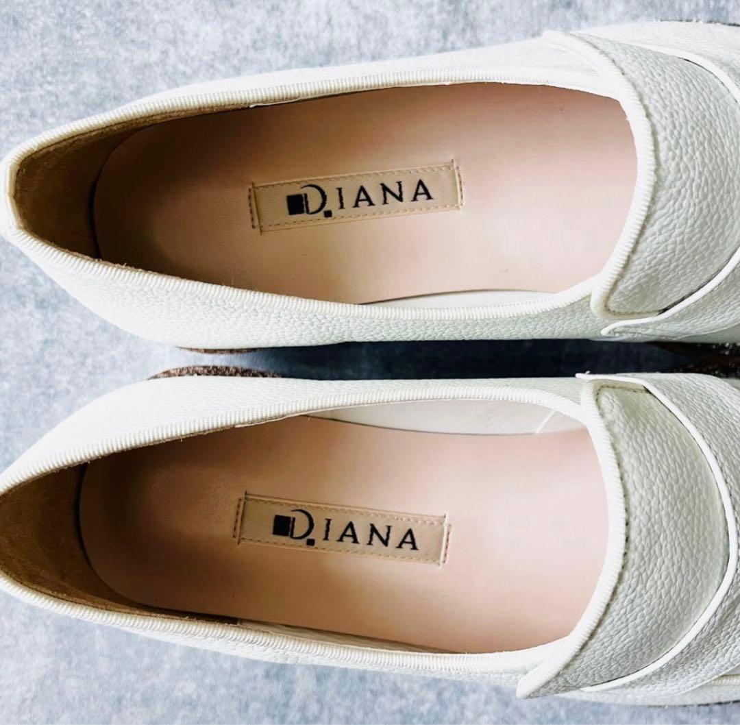 未使用　DIANA 本革タッセルレザー厚底ローファー　グリッター