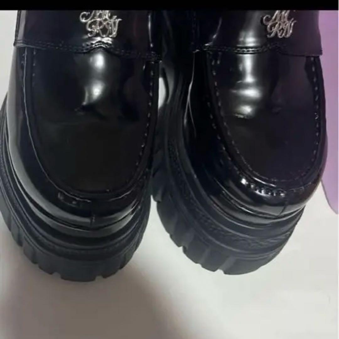 michellMacaron ミシェルマカロン ロゴ　厚底　ローファー ブラック