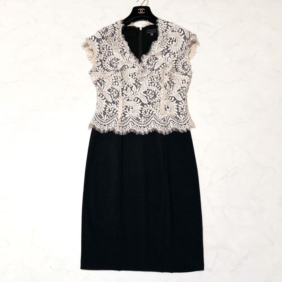 美品✨ テッドベーカー　レース ワンピ―ス　切替　ドレス　大人かわい　上品　3