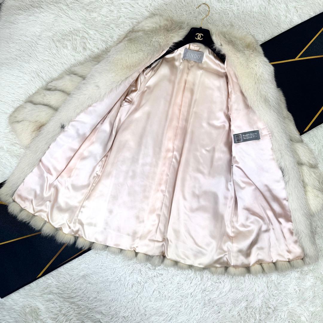 ボリューム◎JINDO×SAGA FOX/ブルーフォックス　ファーコート　本毛皮