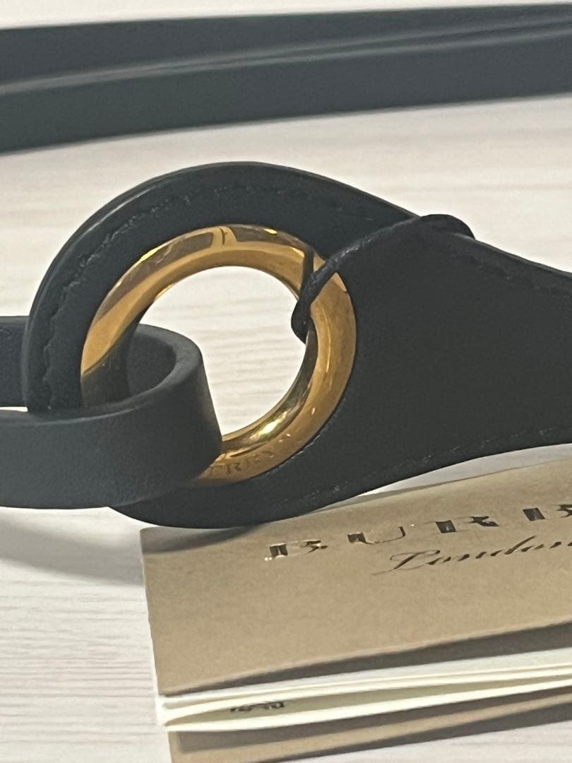 [美品/未使用]Burberryバーバリーレザー ベルト ゴールドバックル