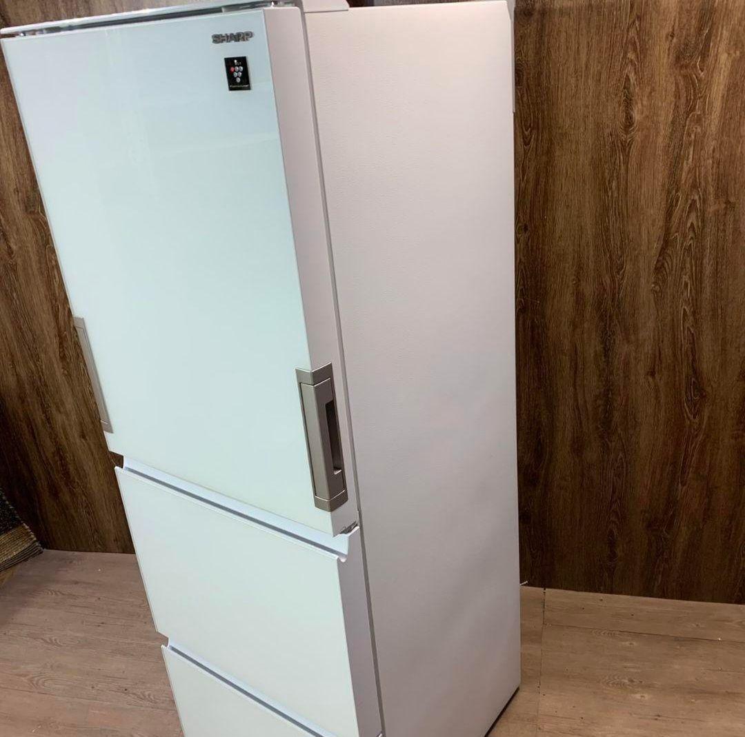 G032R\" SHARP 350L 両開き 冷蔵庫 SJ-GW35G-W