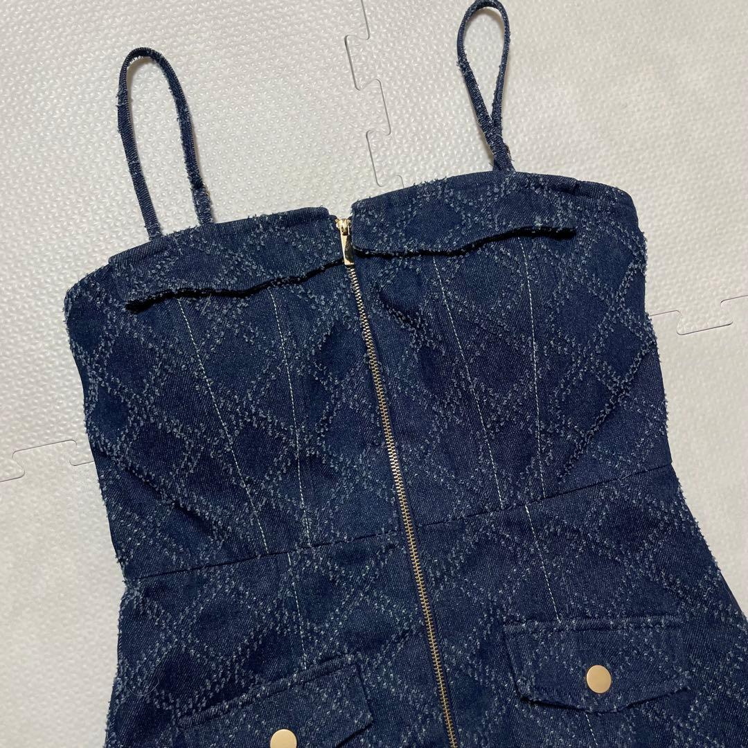 ローブドフルール Glossy キャバクラ ドレス タイト デニム ビジュー