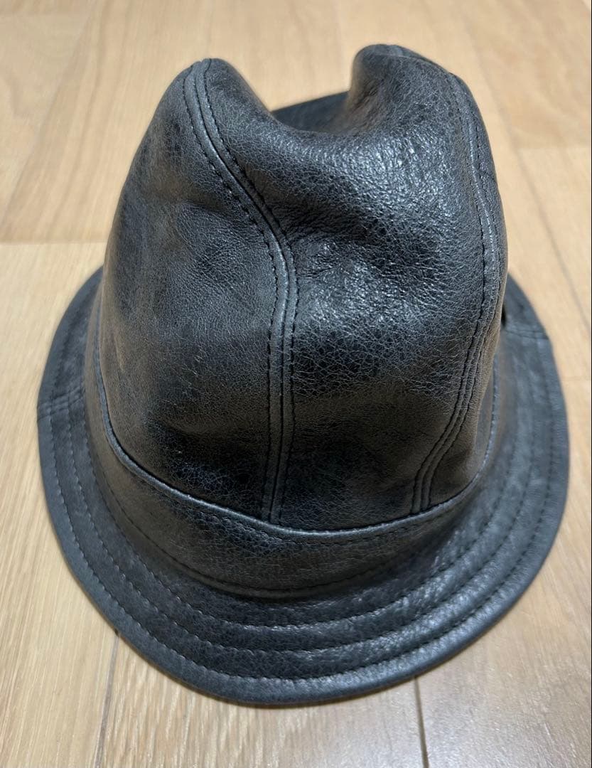 レザーハット 黒 スナッチ ブラピ