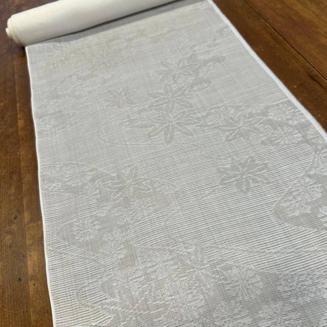 麻絽　秋草模様　襦袢反物