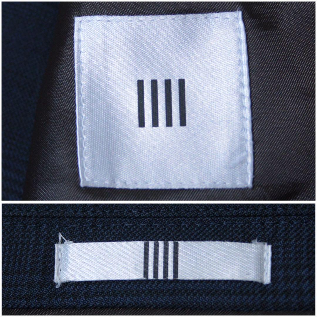 極美品 スーツセレクト 3ピース セットアップスーツ ネイビー A6 チェック