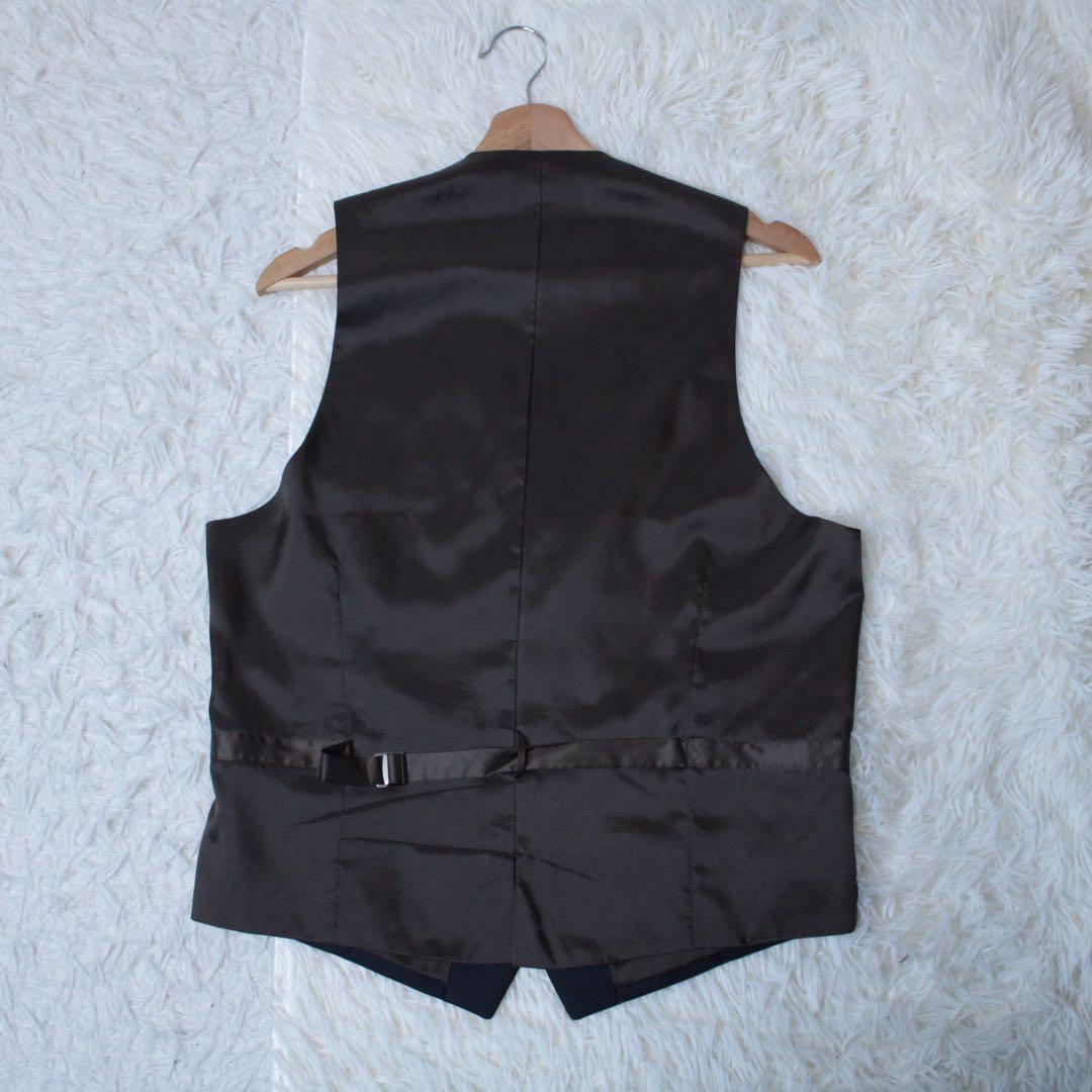 極美品 スーツセレクト 3ピース セットアップスーツ ネイビー A6 チェック