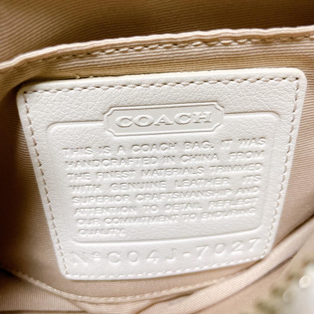 美品 COACH アクセサリーポーチ ハンドバッグ シグネチャー ハンドバッグ