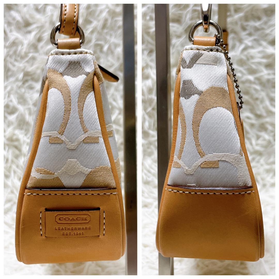 美品 COACH アクセサリーポーチ ハンドバッグ シグネチャー ハンドバッグ