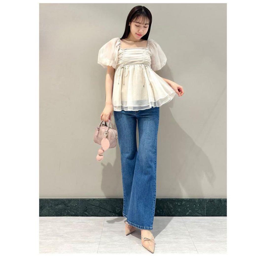 SNIDEL シアーチュニックブラウス　アイボリー