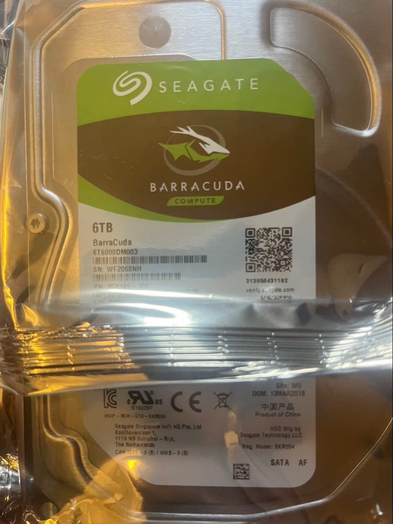 Seagate BarraCuda 6TB（型番：ST6000DM003）