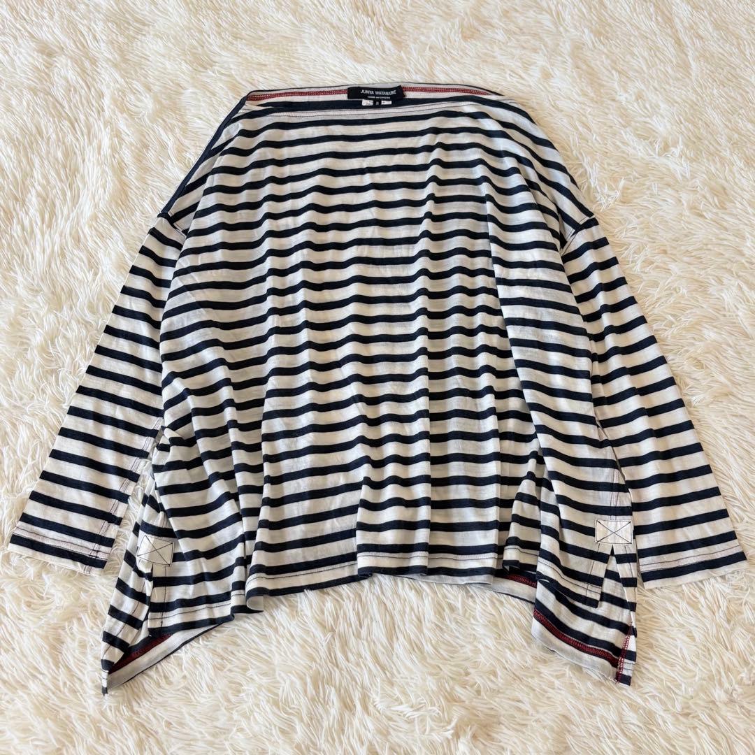 ジュンヤワタナべ　コムデギャルソン　ウールボーダーワイドカットソー　AD2012