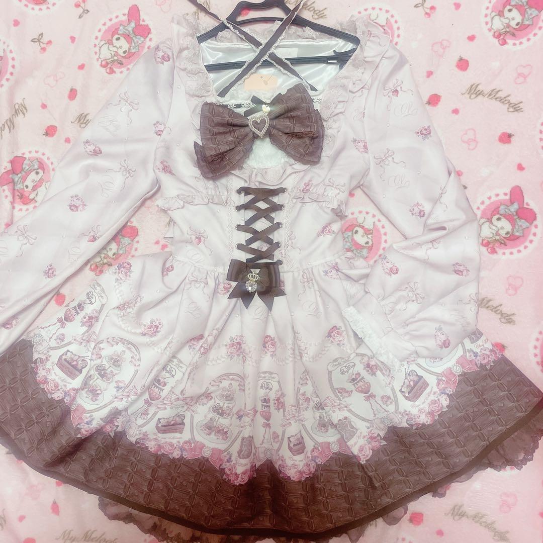 新品タグ付♡リズリサ♡ Melty Chocolateワンピース♡ピンク♡