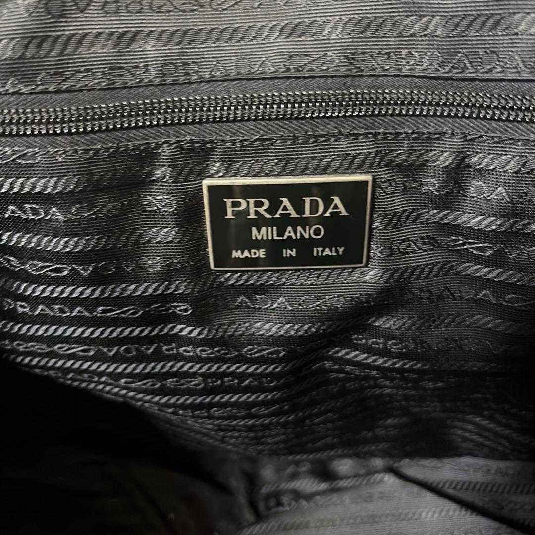 希少 PRADA プラダ ナイロン×レザー ブラック ボストンバッグ