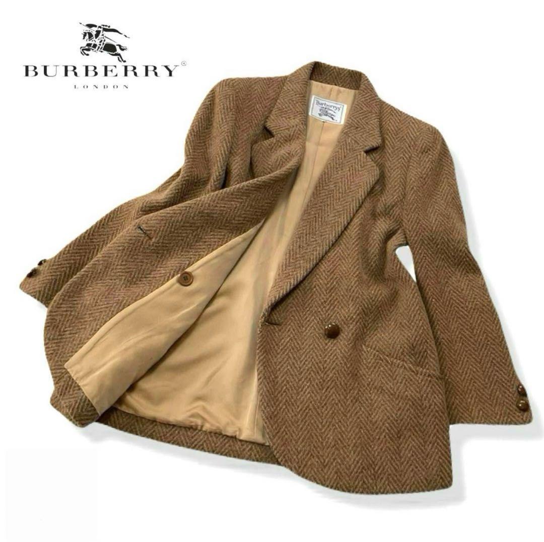 ユ*ス様 【美品】バーバリー テーラードジャケット ヘリンボーン クルミボタン