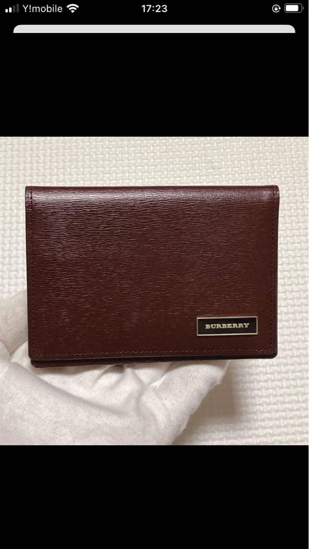 未使用BURBERRバーバリー　レザー名刺入れ　カードケース　濃茶