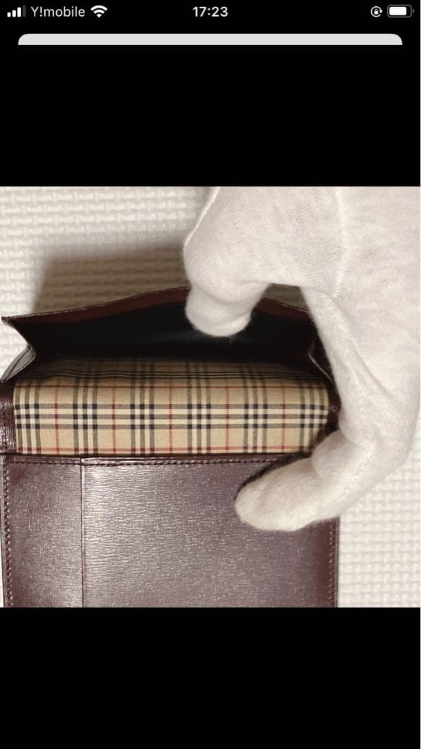 未使用BURBERRバーバリー　レザー名刺入れ　カードケース　濃茶