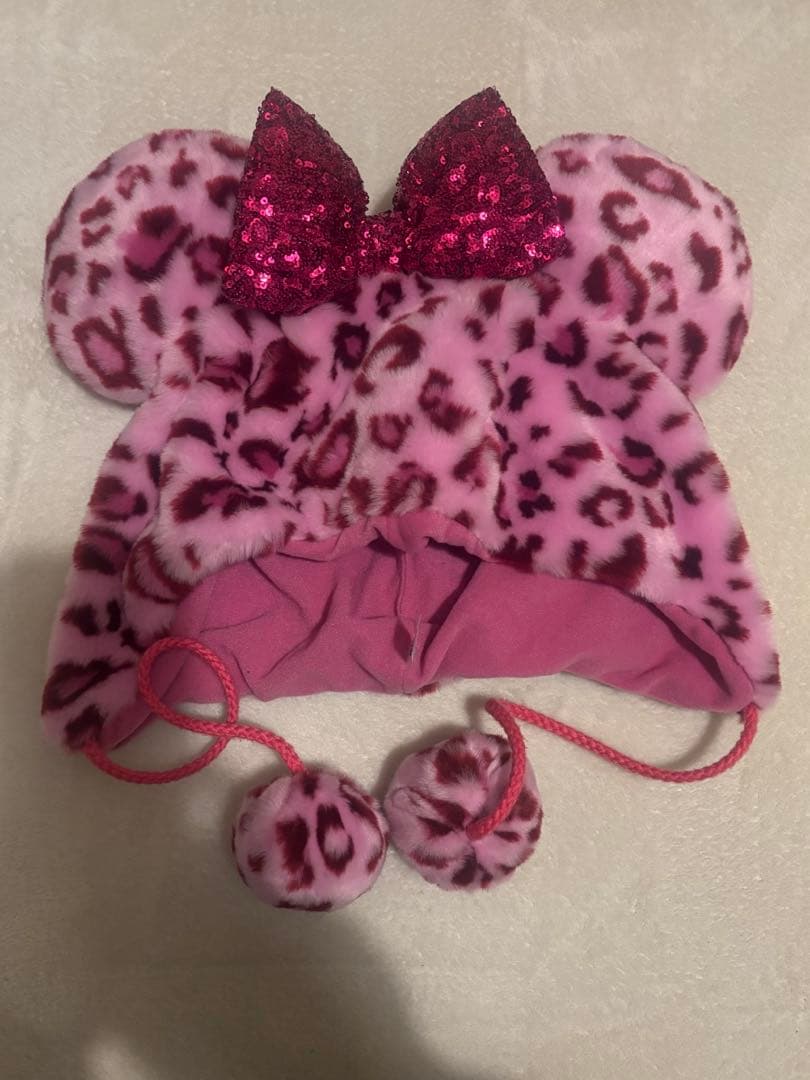 ミニー　ヒョウ柄ファンキャップ