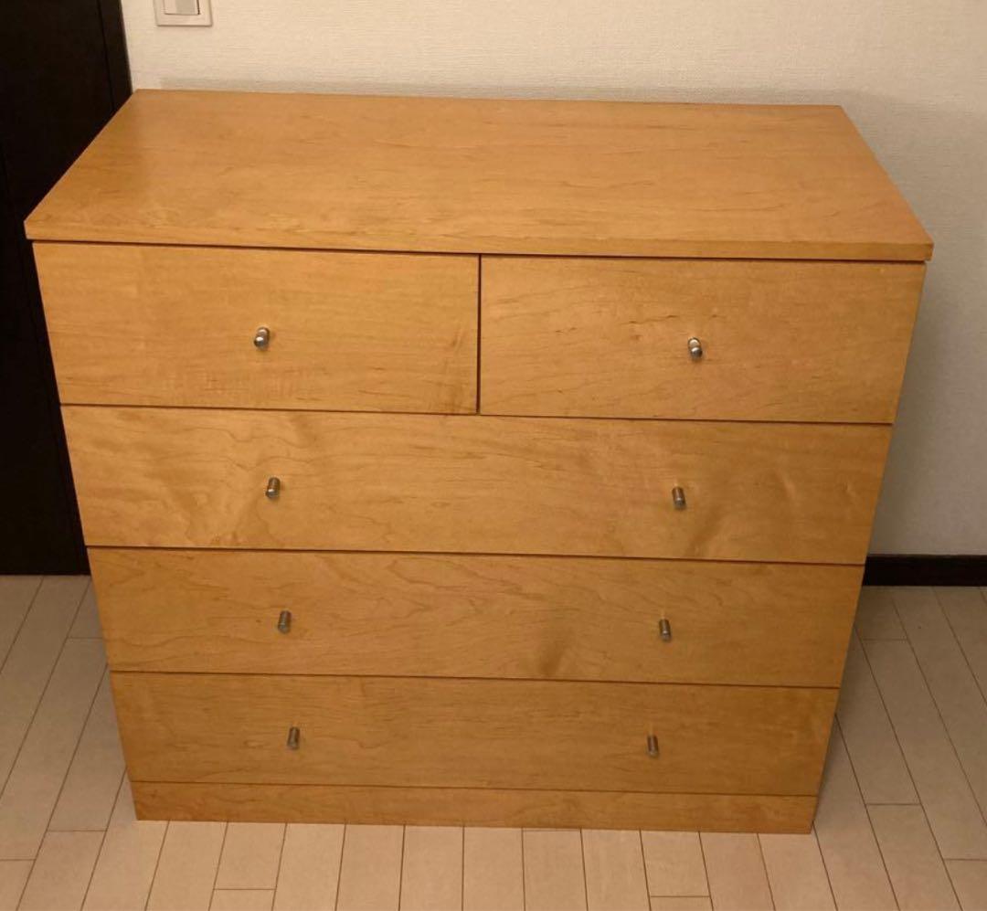 廃盤　無印良品　メープル材　チェスト4段
