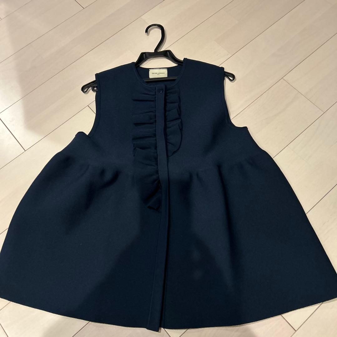 UNITED ARROWS ネイビー フリルベスト
